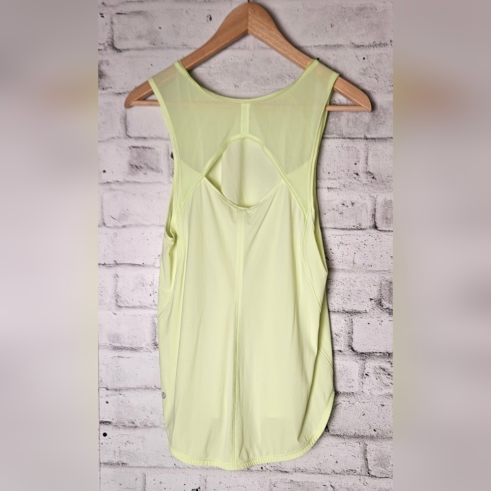 Lululemon Sculpt Tank Clear Mint Size 8 Mesh Back Lightweight Run Top - Picture 4 of 11